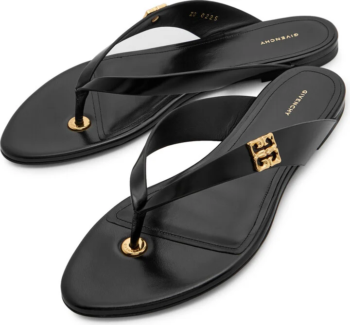 Givenchy 4G Liquid Leather Flip Flops - Image 3