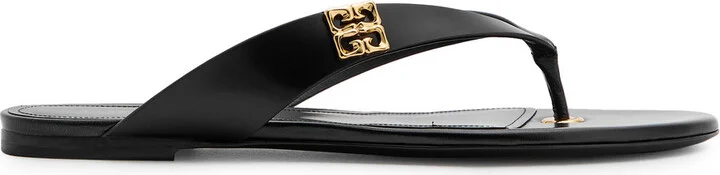 Givenchy 4G Liquid Leather Flip Flops