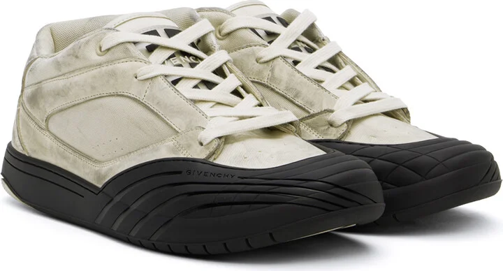 Givenchy Beige & Black Skate Nubuck Sneakers - Image 4