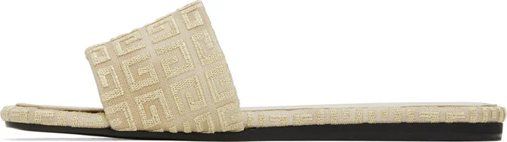 Givenchy Beige & Gold 4G Sandals - Image 3