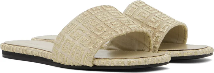 Givenchy Beige & Gold 4G Sandals - Image 4