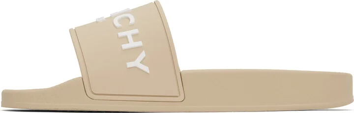 Givenchy Beige Rubber Pool Slides - Image 3