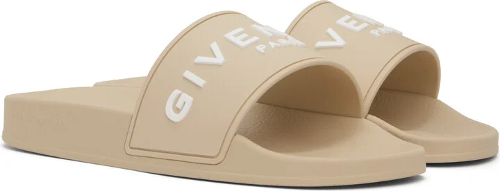 Givenchy Beige Rubber Pool Slides - Image 4