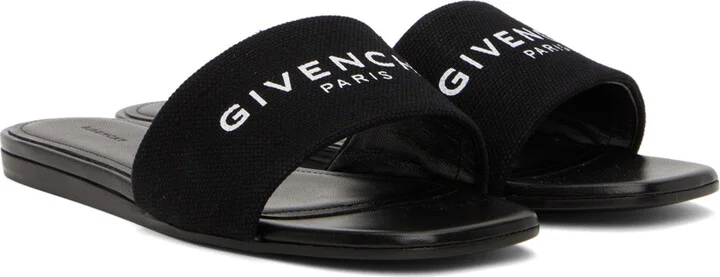 Givenchy Black 4G Flat Sandals - Image 4