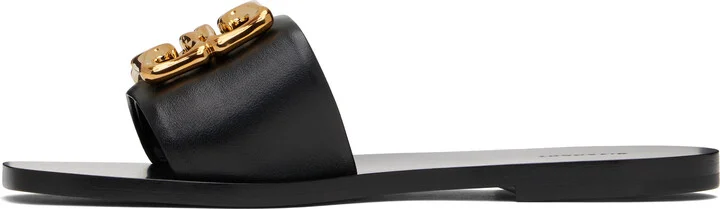 Givenchy Black 4G Flat Sandals - Image 3