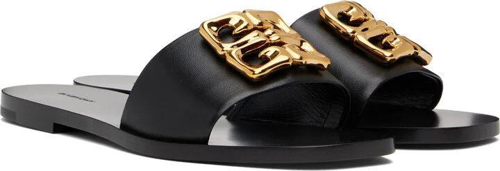 Givenchy Black 4G Flat Sandals - Image 4