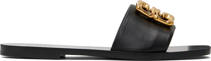 Givenchy Black 4G Flat Sandals