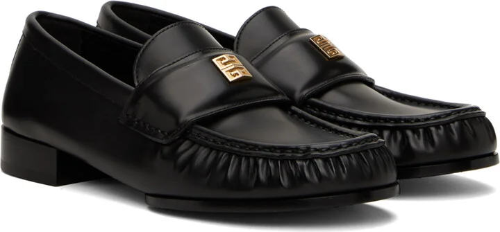 Givenchy Black 4G Leather Loafers - Image 4