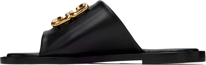 Givenchy Black 4G Liquid Flat Mule Sandals - Image 3
