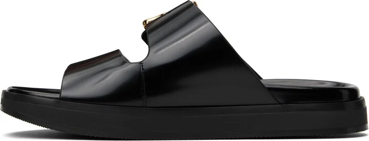 Givenchy Black 4G Liquid Flat Sandals - Image 3