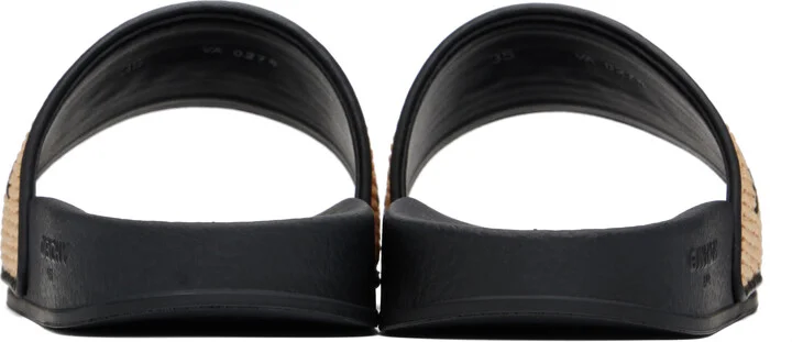 Givenchy Black & Beige Slide Sandals - Image 2