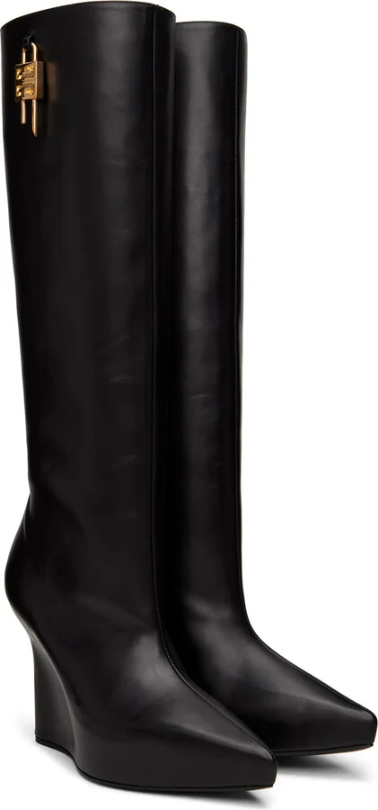 Givenchy Black G-Lock Boots - Image 4