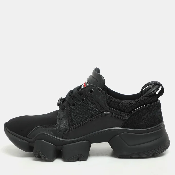Givenchy Black Leather and Mesh Jaw Low Top Sneakers Size 44