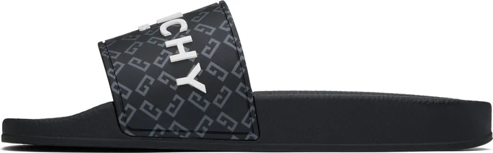 Givenchy Black Monogram 72 Pool Slides - Image 3