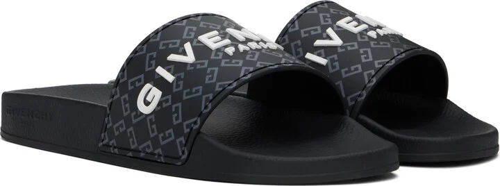 Givenchy Black Monogram 72 Pool Slides - Image 4
