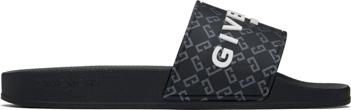 Givenchy Black Monogram 72 Pool Slides