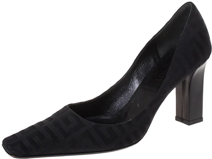 Givenchy Black Monogram Canvas Pumps Size 36.5