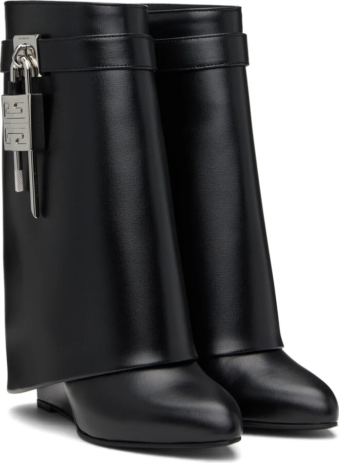 Givenchy Black Shark Lock Ankle Boots - Image 4