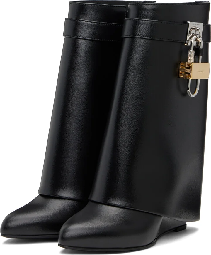Givenchy Black Shark Lock Ankle Boots - Image 5