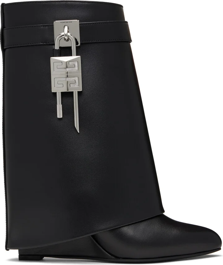Givenchy Black Shark Lock Ankle Boots
