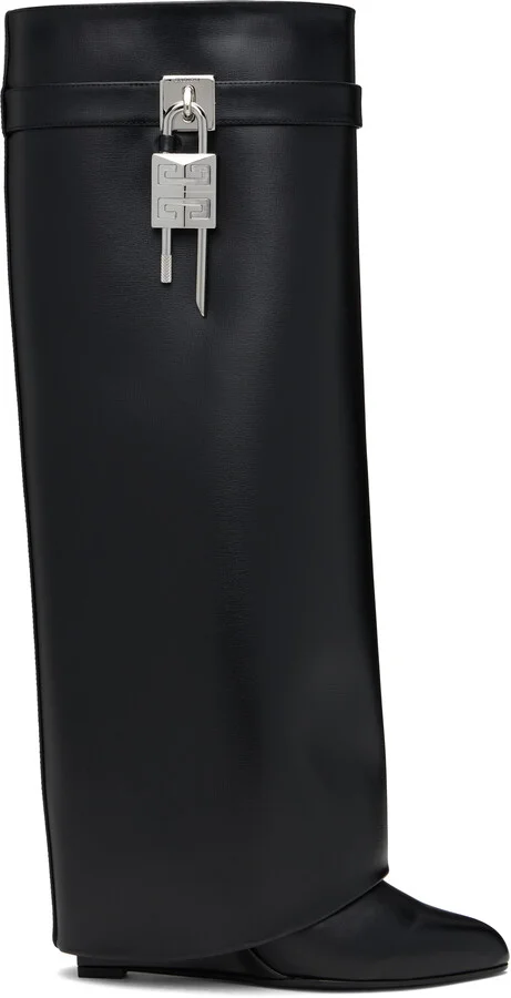 Givenchy Black Shark Lock Tall Boots