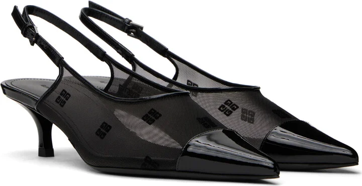 Givenchy Black Show 4G Slingback Heels - Image 4