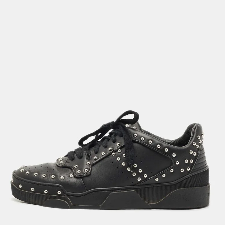 Givenchy Black Studded Leather Tyson High Top Sneakers Size 43