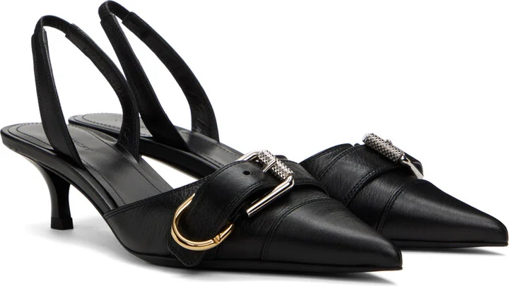 Givenchy Black Voyou Slingback Heels - Image 4