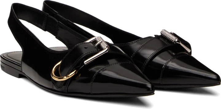 Givenchy Black Voyou Slingback Slippers - Image 4