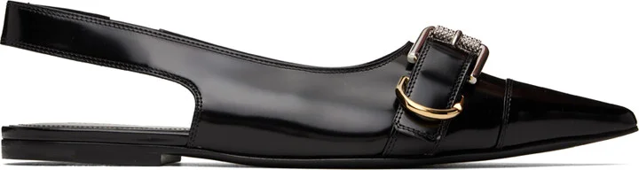 Givenchy Black Voyou Slingback Slippers