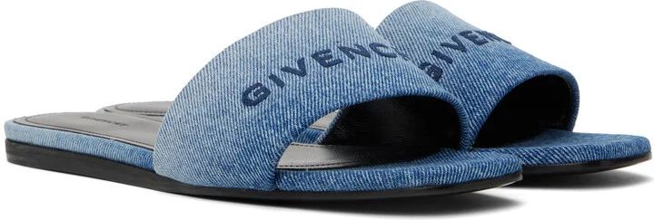 Givenchy Blue 4G Flat Sandals - Image 4