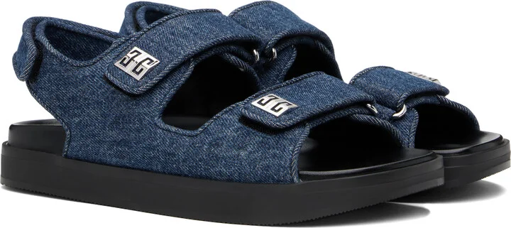 Givenchy Blue 4G Strap Sandals - Image 4