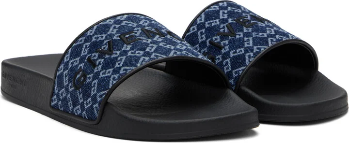 Givenchy Blue Monogram 72 Pool Slides - Image 4