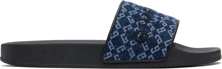 Givenchy Blue Monogram 72 Pool Slides