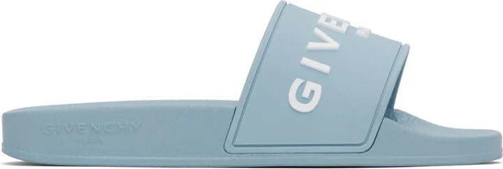 Givenchy Blue Slide Flat Pool Slides