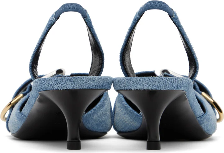 Givenchy Blue Voyou Slingback Heels - Image 2