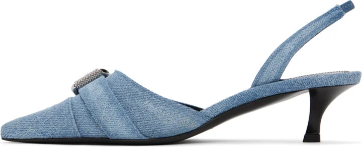 Givenchy Blue Voyou Slingback Heels - Image 3