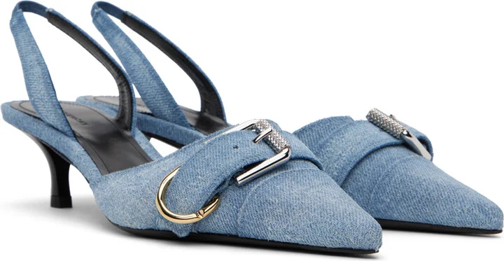 Givenchy Blue Voyou Slingback Heels - Image 4