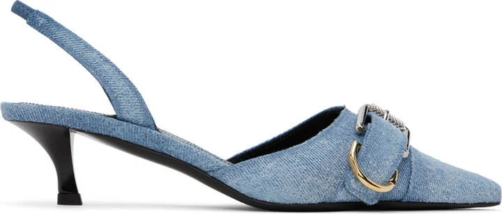 Givenchy Blue Voyou Slingback Heels