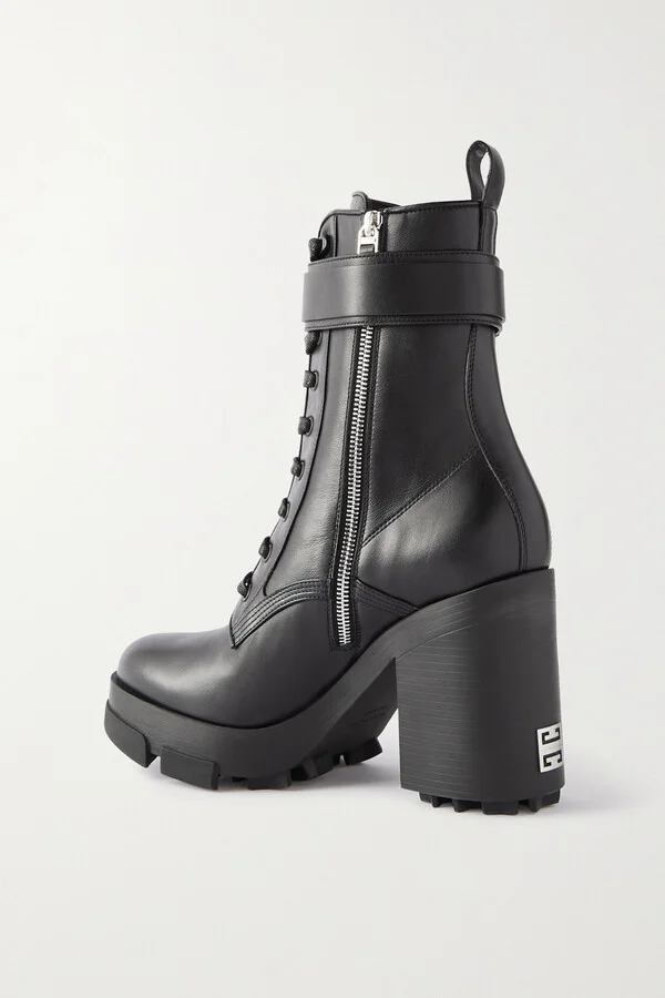 Givenchy - Embellished Leather Ankle Boots - Black - Image 3