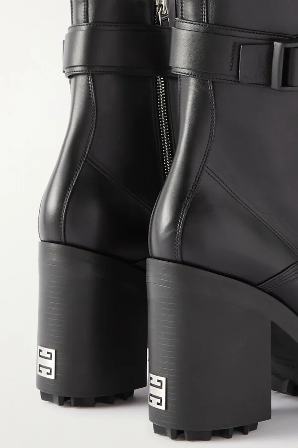 Givenchy - Embellished Leather Ankle Boots - Black - Image 4