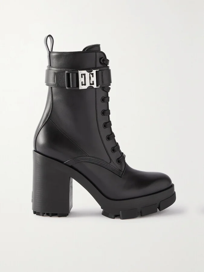 Givenchy - Embellished Leather Ankle Boots - Black