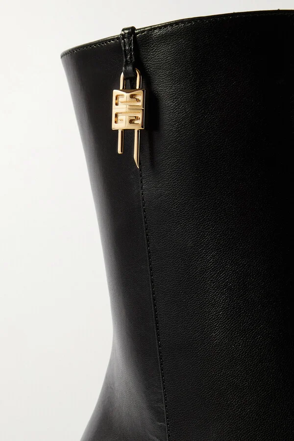 Givenchy - G Lock Platform Glossed-leather Ankle Boots - Black - Image 4