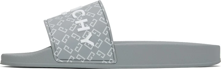 Givenchy Gray Monogram 72 Pool Slides - Image 3