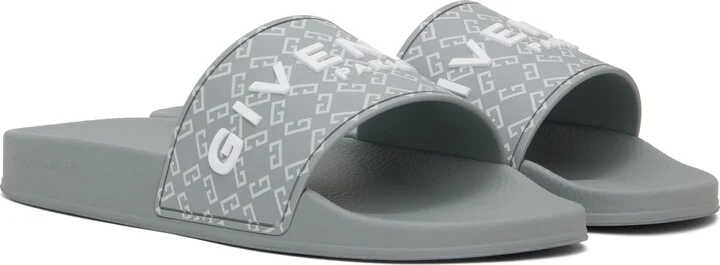 Givenchy Gray Monogram 72 Pool Slides - Image 4
