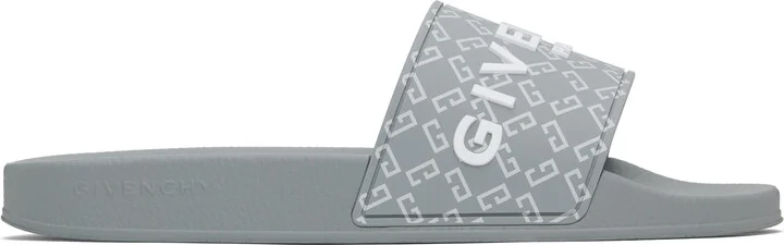 Givenchy Gray Monogram 72 Pool Slides