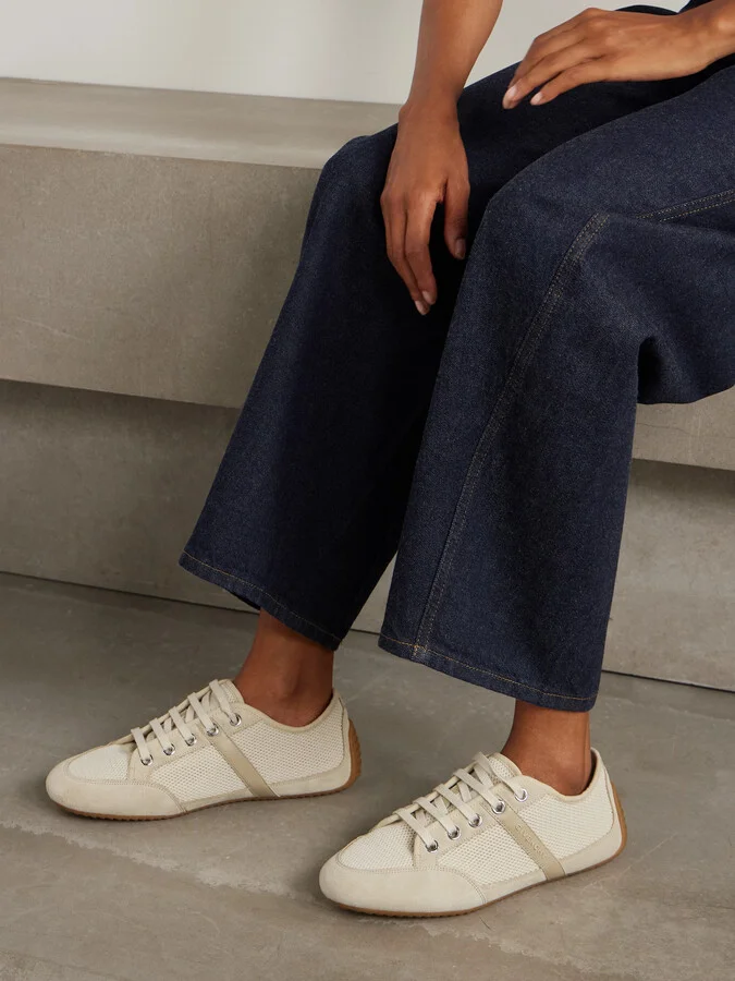 Givenchy - Leather And Suede-trimmed Mesh Sneakers - Neutrals - Image 2