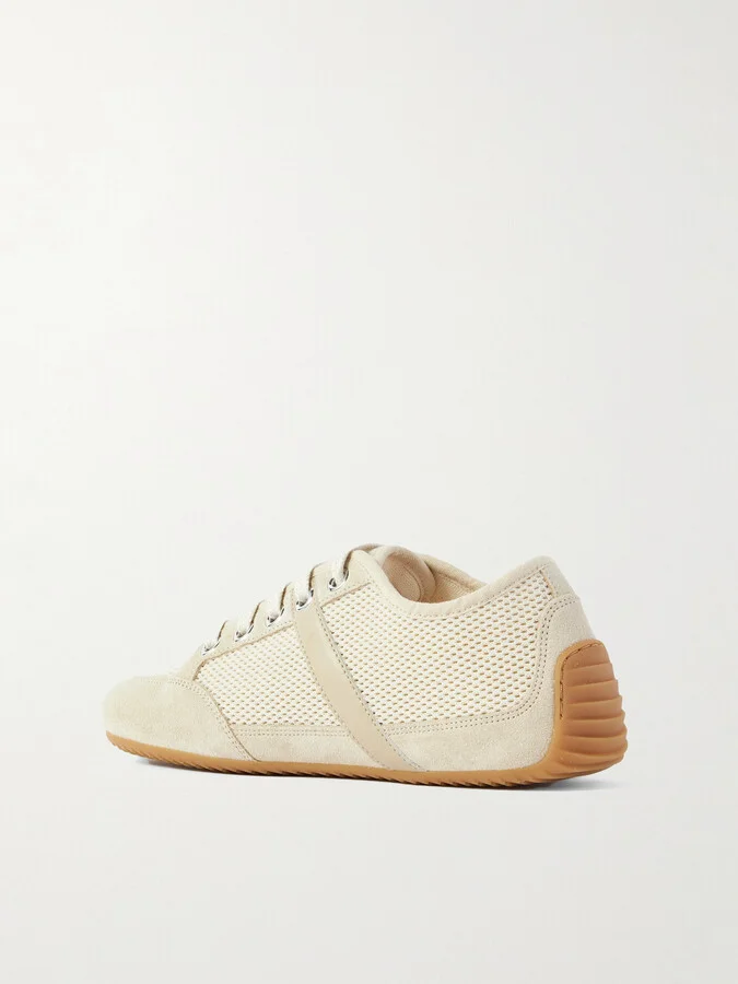 Givenchy - Leather And Suede-trimmed Mesh Sneakers - Neutrals - Image 3