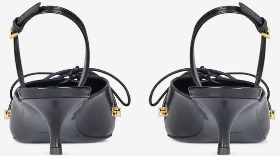 Givenchy Leather Lace-Up Slingbacks - Image 3