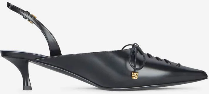 Givenchy Leather Lace-Up Slingbacks - Image 4